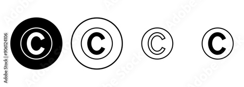 Copyright icon set. copyright symbols