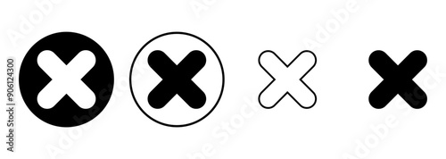 Close icon set. Delete icon vector. cross sign