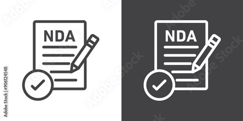 NDA icon vector logo set collection for web app ui