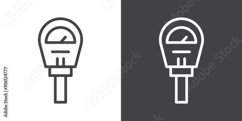 Parking meter icon vector logo set collection for web app ui