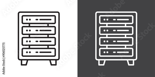 Server rack icon vector logo set collection for web app ui