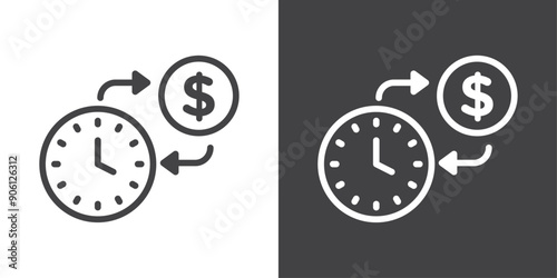 Time is money icon vector logo set collection for web app ui