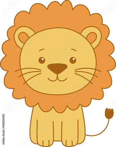 Cute lion clipart design illustration