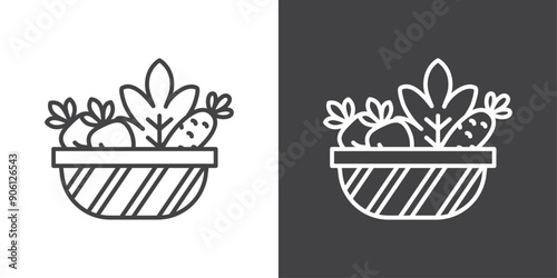 Vegetarian food icon vector logo set collection for web app ui
