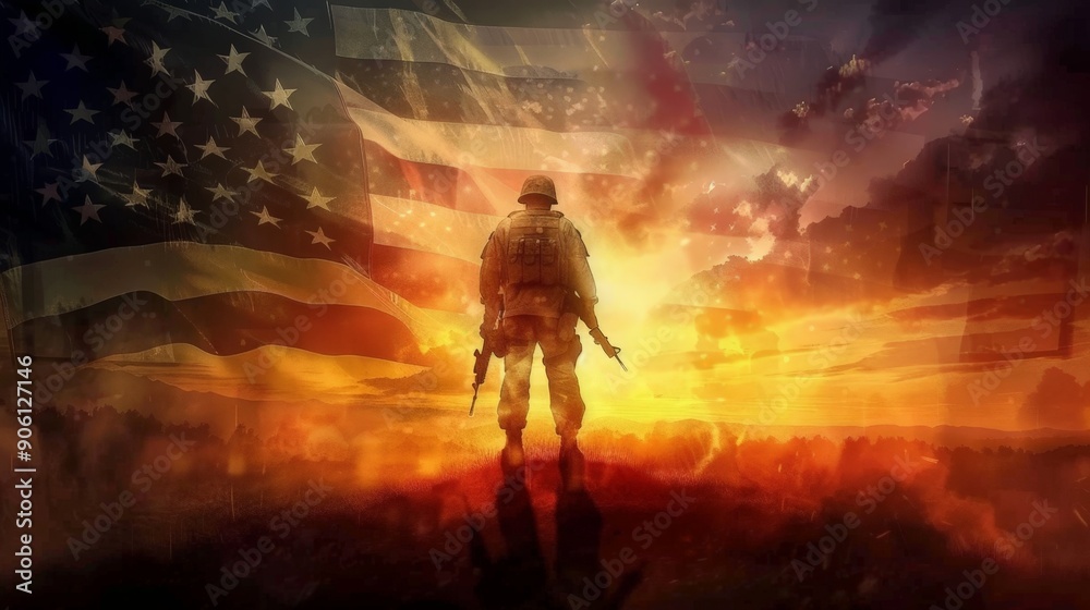Fototapeta premium American Pride - Patriotic Windows 10 Desktop Wallpaper Honoring our Veterans
