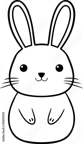 Cute bunny drawing clipart design illustration