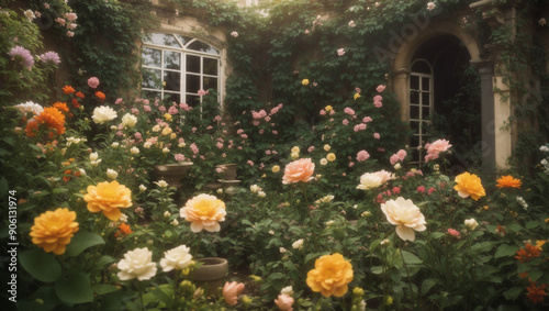 flowers in a greenhouse