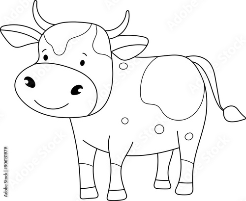 Cute little cow clipart design illustration