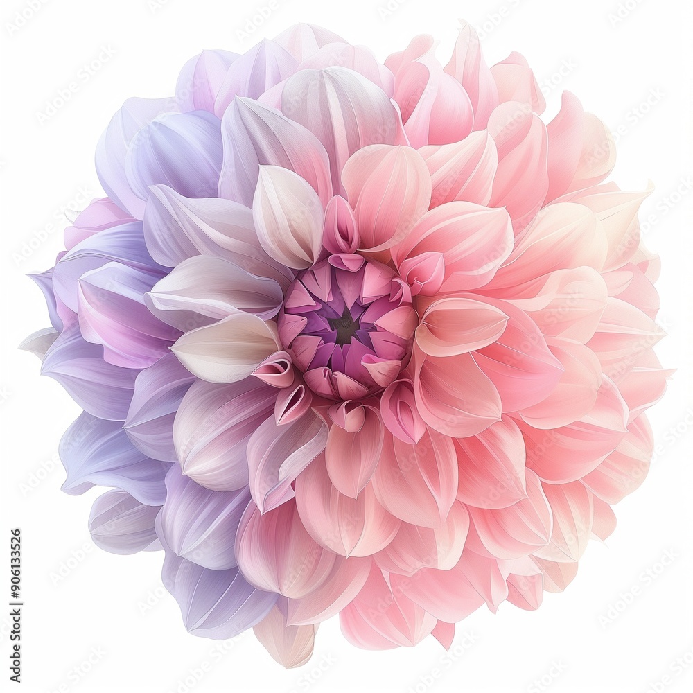 Detailed dahlia in pastel pink, suitable for digital illustrations or decals. Detailed dahlia in pastel pink, suitable for digital illustrations or decals.