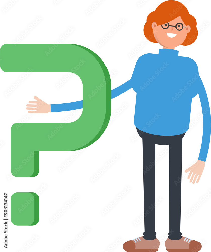 Woman Character and Question Mark
Woman Character and Question Mark