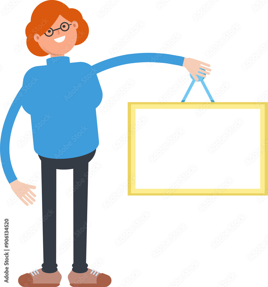 Woman Character Holding Blank Signage
Woman Character Holding Blank Signage