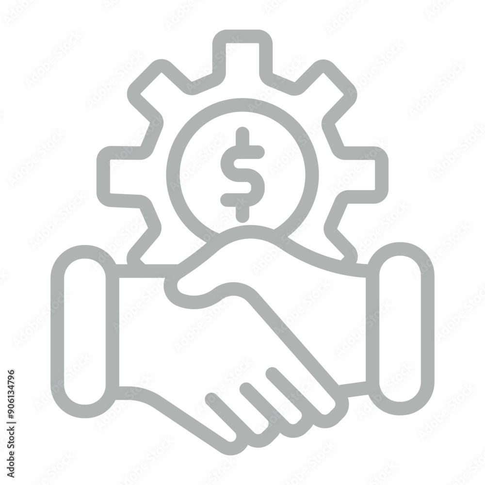 Partnership Vector Line Grey Icon Design Partnership Vector Line Grey Icon Design