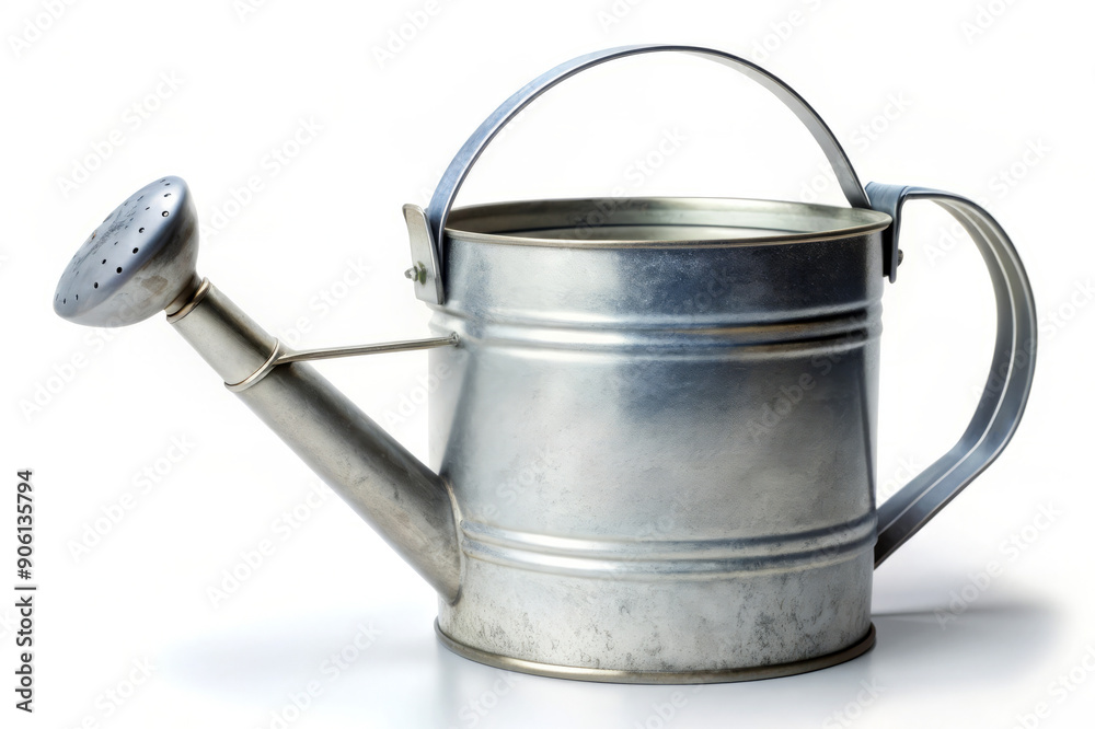 Metal Watering Can on White Background. Metal Watering Can on White Background.