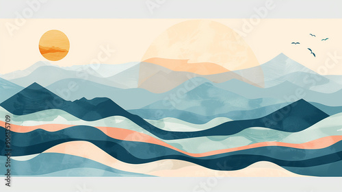 Creative Minimalist Modern Paint and Line Art Print: Sleek and Sophisticated Decor