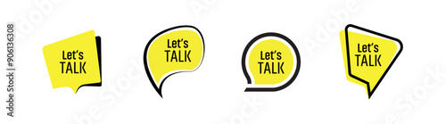 Lets talk sign on white background	