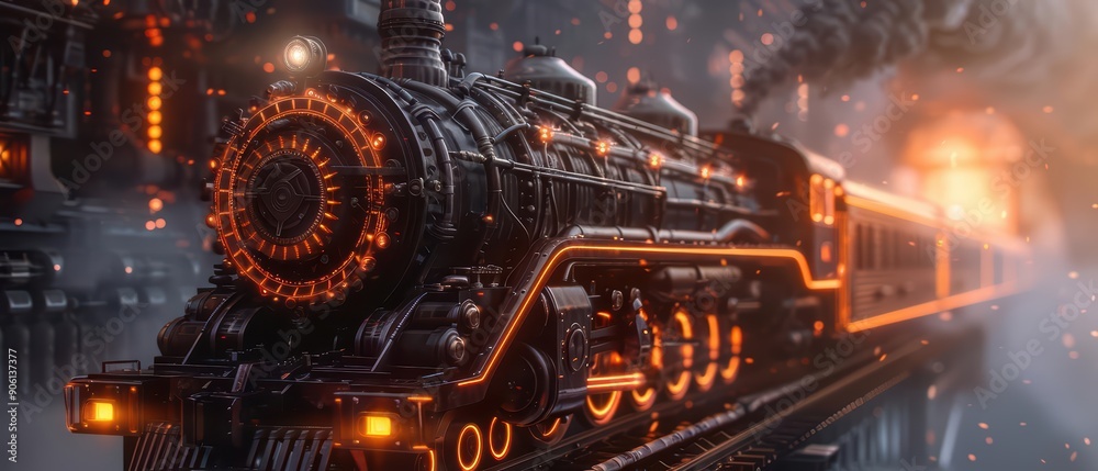 A steampowered vehicle adorned with intricate gears and sunlight filtering through, cruising through a fantastical steampunk city, steampunk, banner, with copy space A steampowered vehicle adorned with intricate gears and sunlight filtering through, cruising through a fantastical steampunk city, steampunk, banner, with copy space