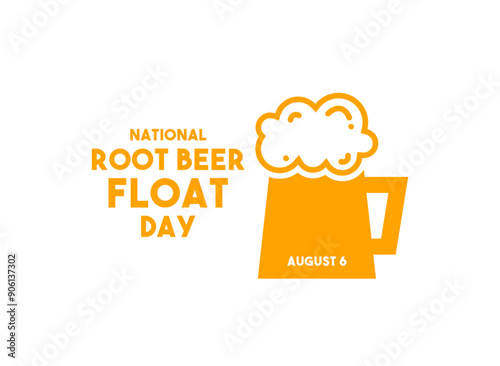 National Root Beer Float Day. August 6. Flat design vector.