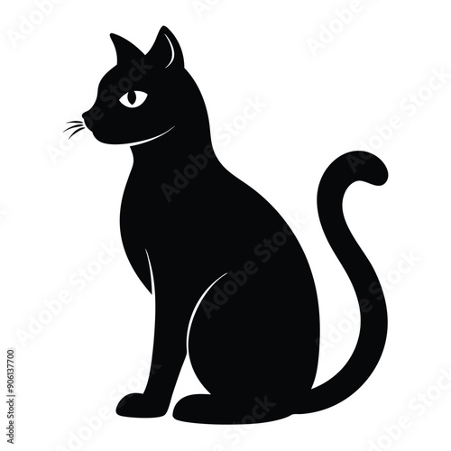 Wallpaper Mural Cat Silhouette Vector Illustration  Elegant Black Feline Design. Torontodigital.ca