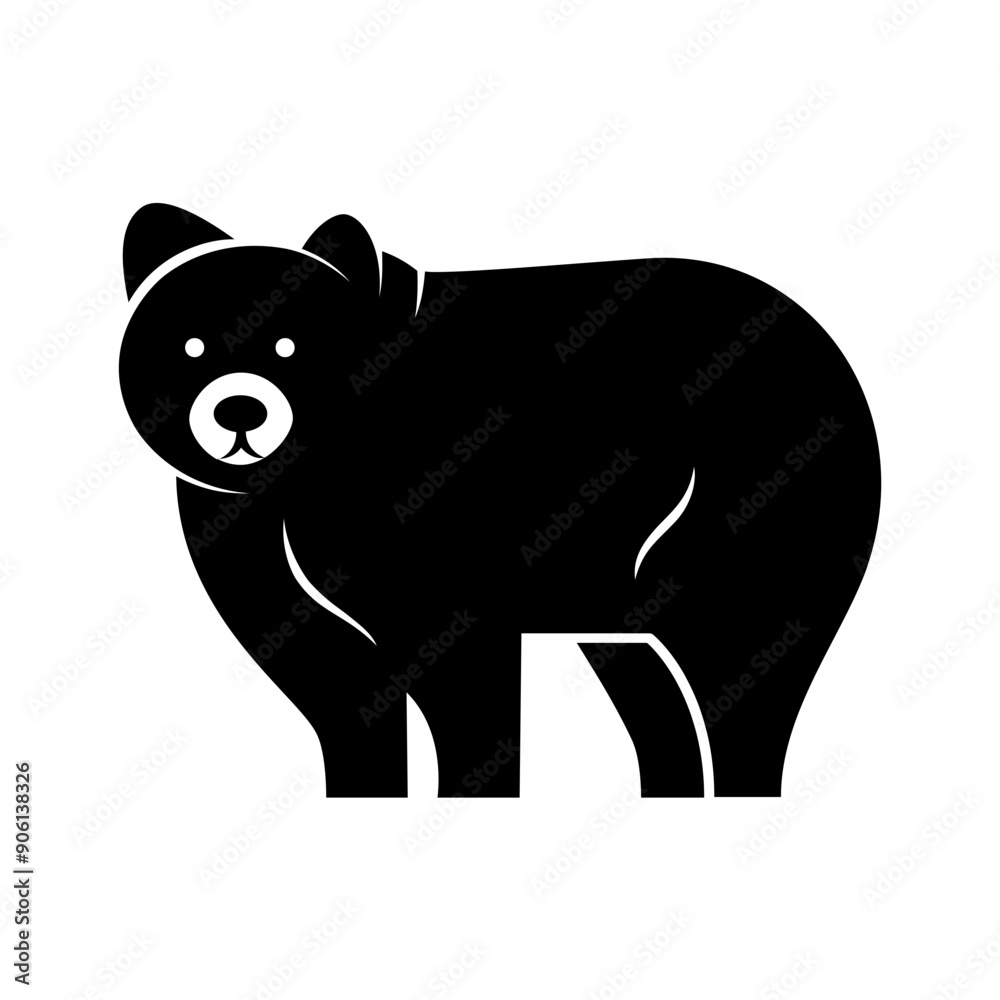 Fototapeta premium Vector solid black icon for Bear
