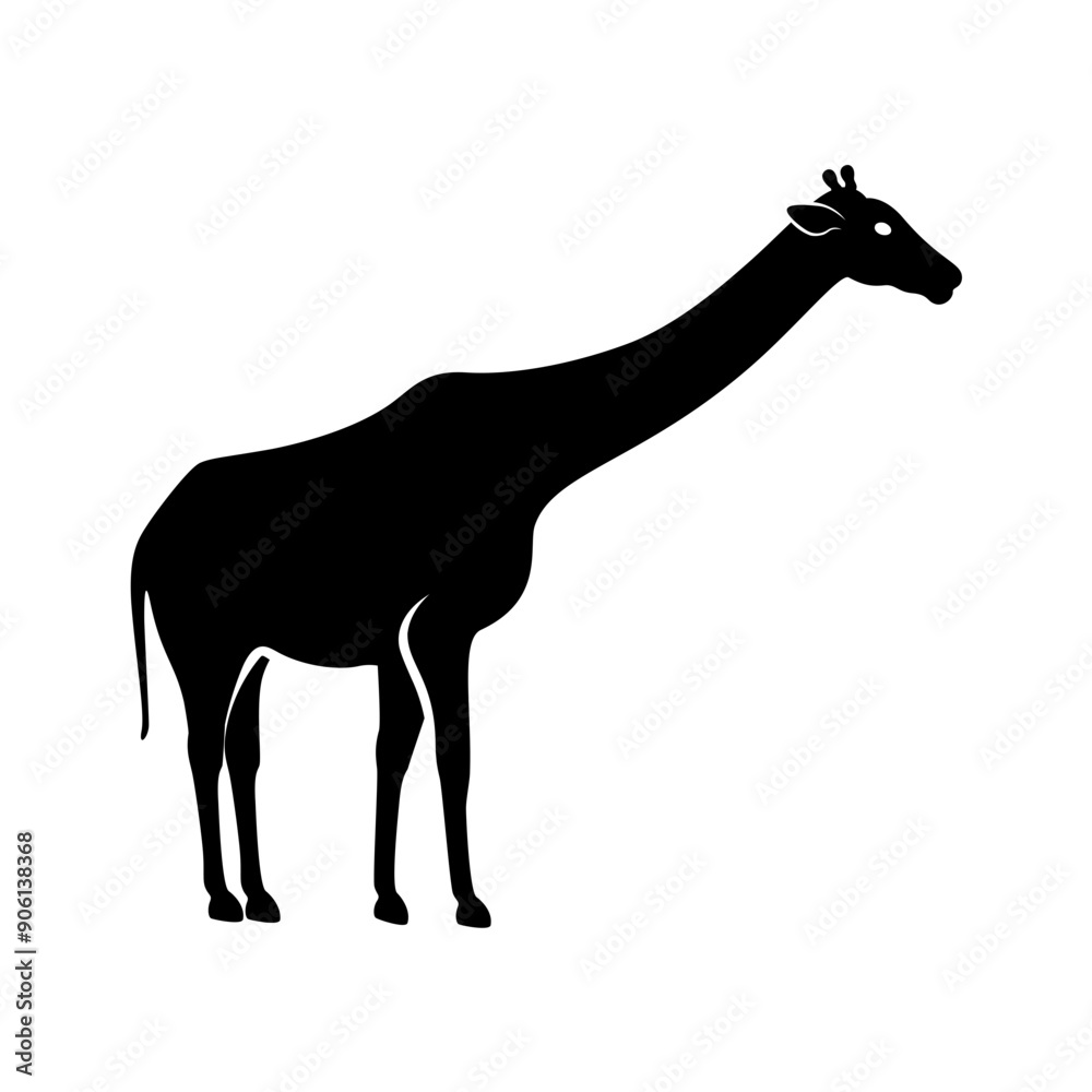 Fototapeta premium Vector solid black icon for Giraffe