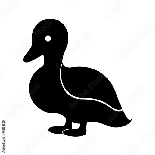 Vector solid black icon for Duck
