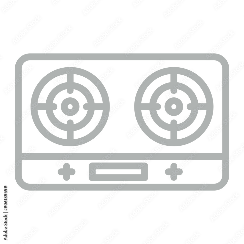 Stove Vector Line Grey Icon Design Stove Vector Line Grey Icon Design