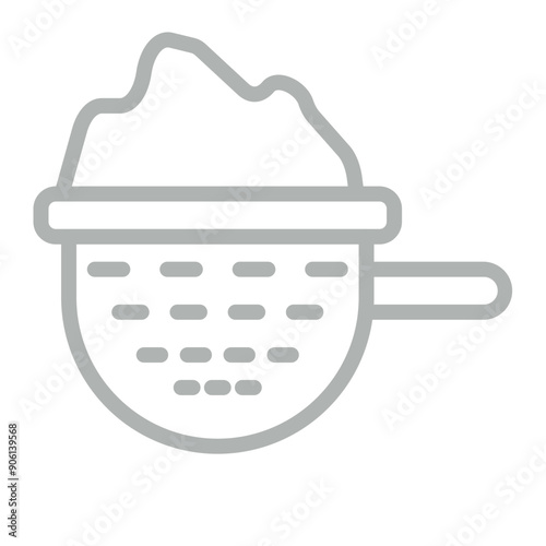 Sieve Vector Line Grey Icon Design