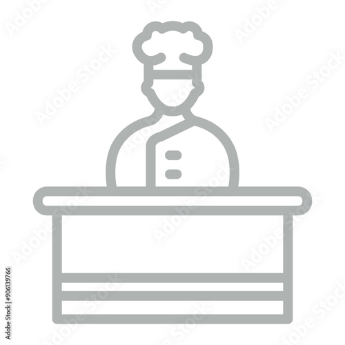 Cooking Show Vector Line Grey Icon Design