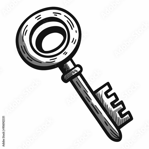 A key with a hole in the middle of it