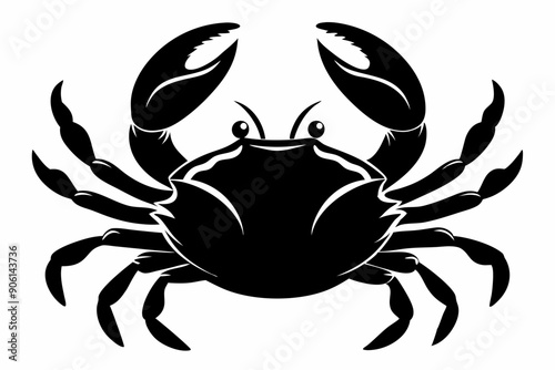 Sea Crab Vector Silhouette, Crab icon
