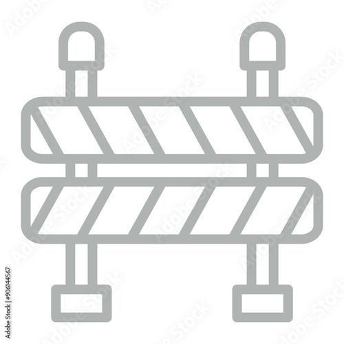 Barrier Vector Line Grey Icon Design