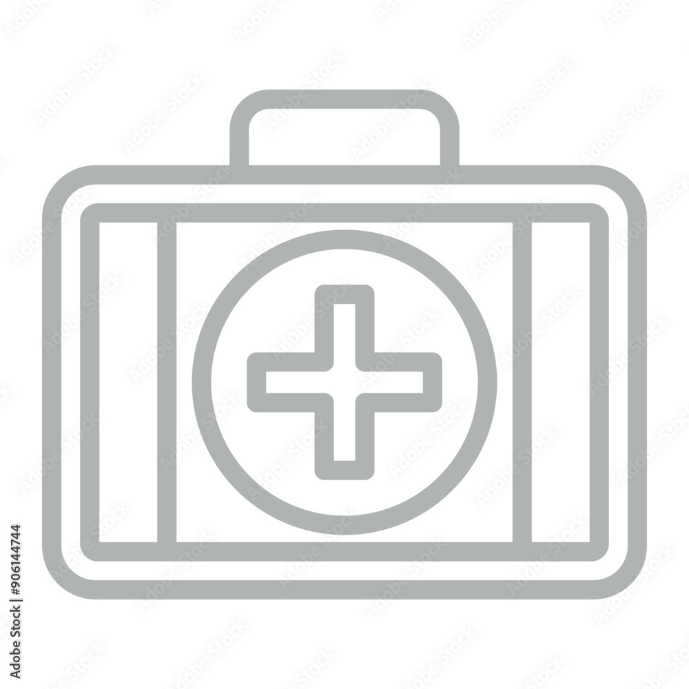 First aid kit Vector Line Grey Icon Design First aid kit Vector Line Grey Icon Design