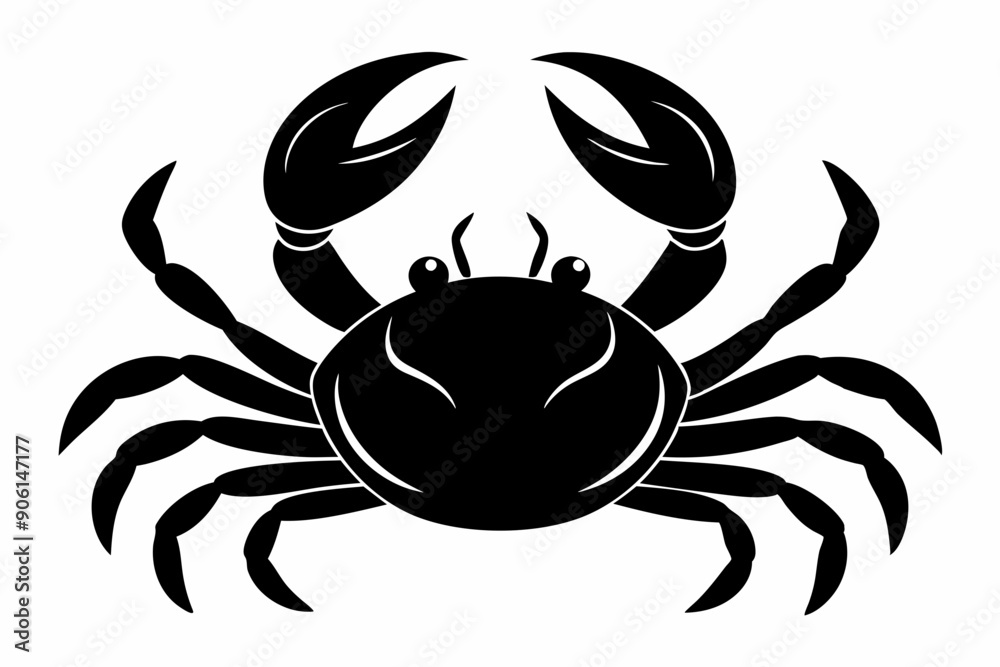 Sea Crab Vector Silhouette, Crab icon
