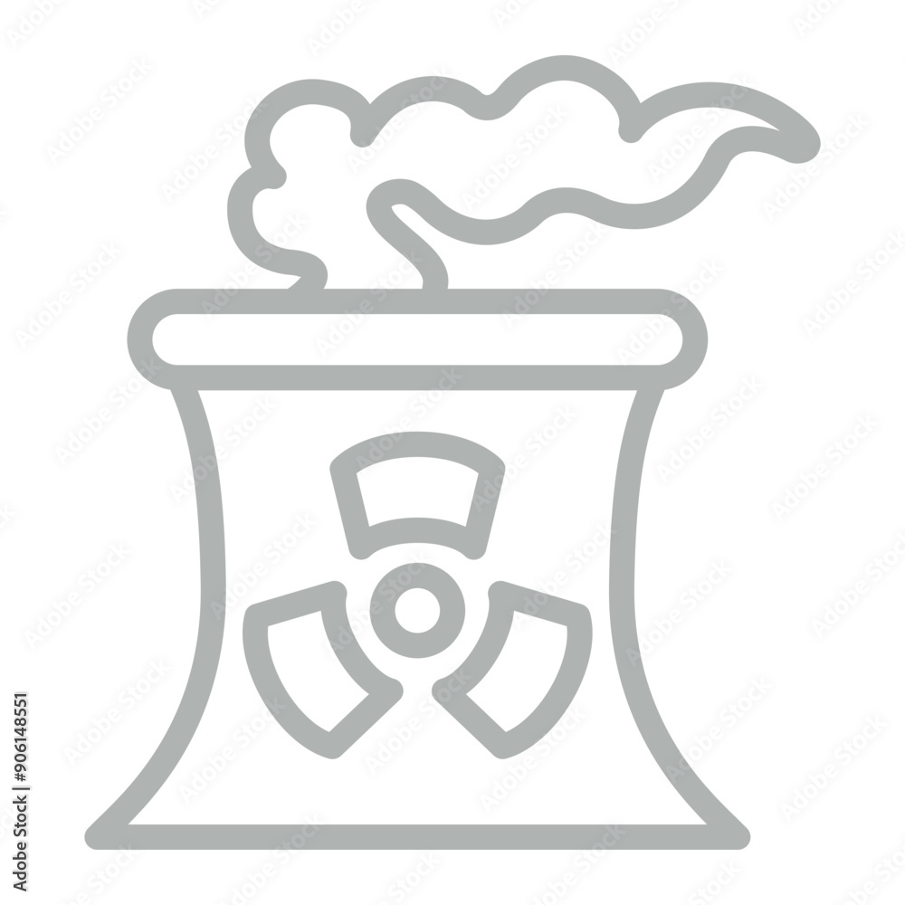 Nuclear Pollution Vector Line Grey Icon Design Nuclear Pollution Vector Line Grey Icon Design