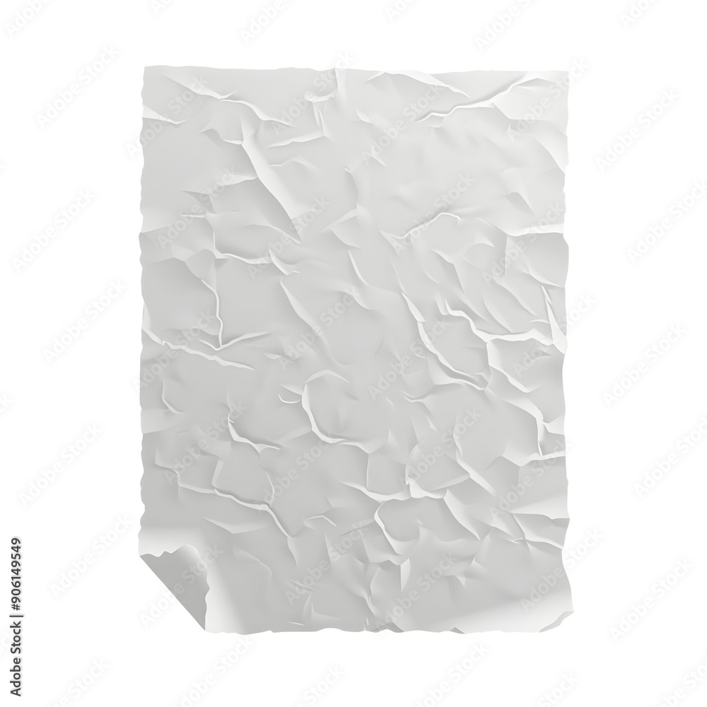 crumpled paper isolated on white background,generative ai crumpled paper isolated on white background,generative ai