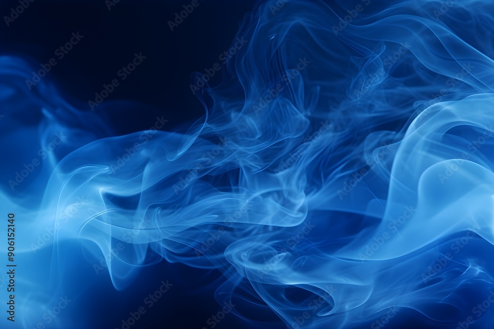 Obraz premium Smoke background, abstract blue smoke