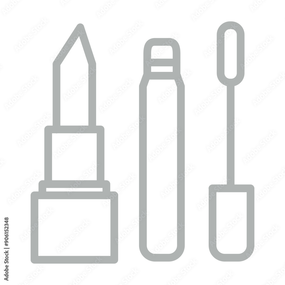 Lipstick and Lip Gloss Choices Line Grey Icon Design Lipstick and Lip Gloss Choices Line Grey Icon Design