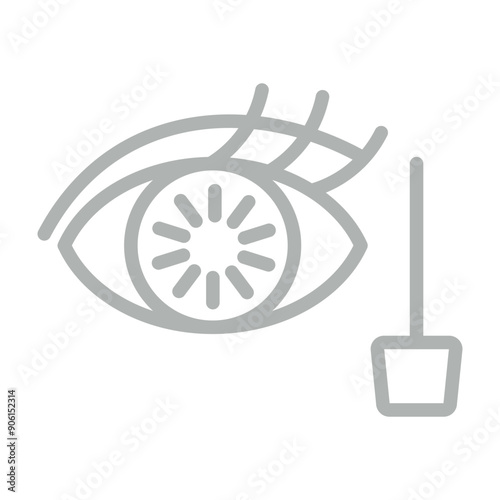 Eyeliner Styles Line Grey Icon Design