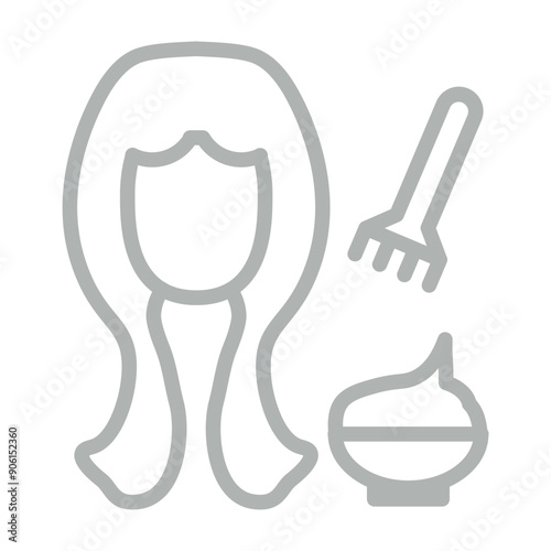 Hair Coloring Techniques Line Grey Icon Design