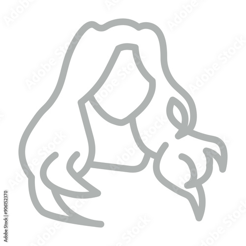 Hairstyling Ideas Line Grey Icon Design