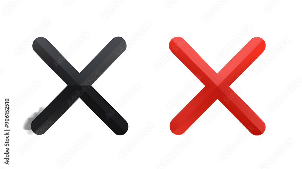 Fototapeta premium red and black cross on white background,generative ai