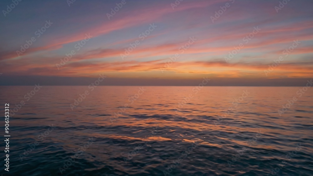 Obraz premium Sunset over a Calm Ocean,