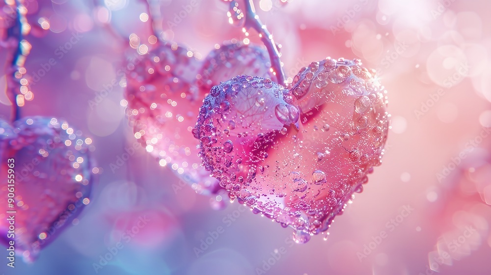 Love is in the Air. Vibrant pink heart background concept Love is in the Air. Vibrant pink heart background concept