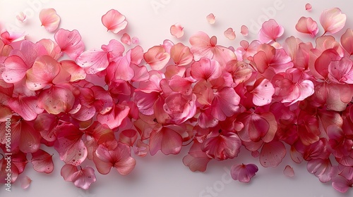 roses petals full on white background
