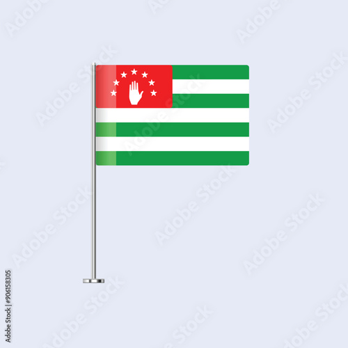 Isolated Abkhazia Table Flag on Pole, Abkhazian Flag Vector Design for Print and Web