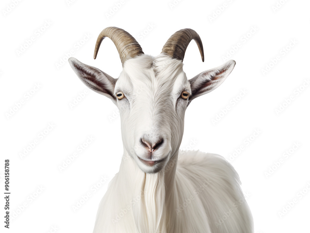 a white goat with horns a white goat with horns