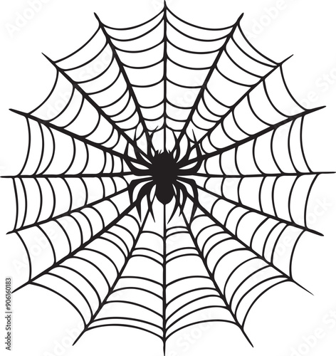 Spider web vector silhouette illustration design.