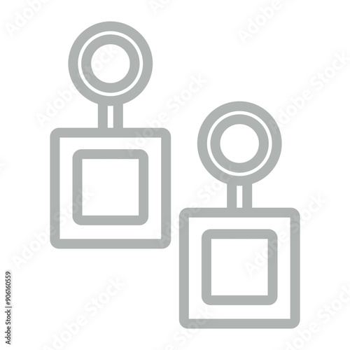 Ear Ring Line Grey Icon Design