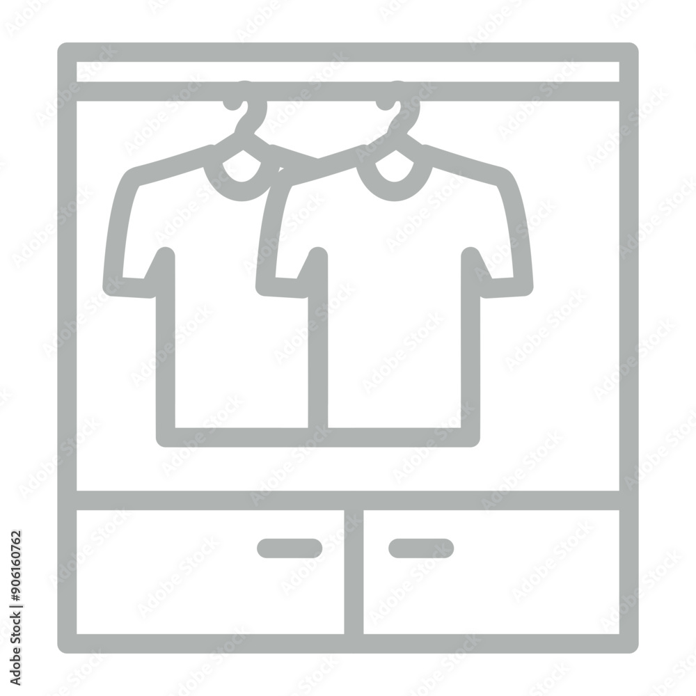 Wardrobe Line Grey Icon Design Wardrobe Line Grey Icon Design