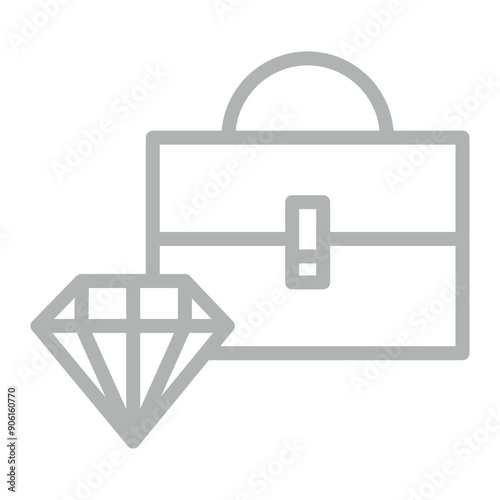 Luxury Line Grey Icon Design